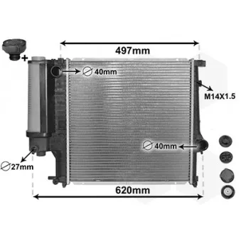 Radiateur, refroidissement du moteur VAN WEZEL 06002124