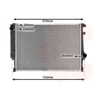 Radiateur, refroidissement du moteur VAN WEZEL 06002128