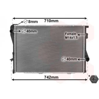 Radiateur, refroidissement du moteur VAN WEZEL 06002170