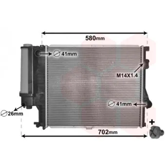 Radiateur, refroidissement du moteur VAN WEZEL 06002186
