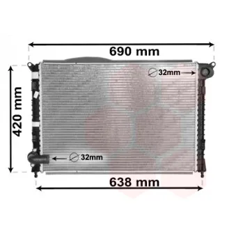 Radiateur, refroidissement du moteur VAN WEZEL 06002286