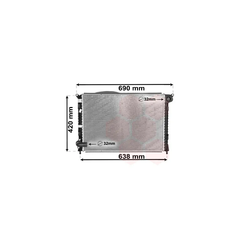 Radiateur, refroidissement du moteur VAN WEZEL 06002286