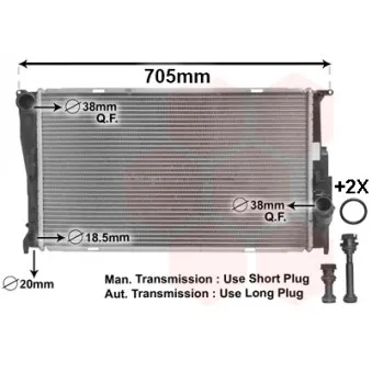 Radiateur, refroidissement du moteur VAN WEZEL 06002293