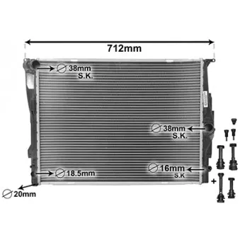 Radiateur, refroidissement du moteur VAN WEZEL 06002303