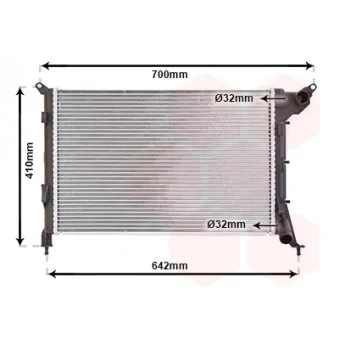 Radiateur, refroidissement du moteur VAN WEZEL 06002310