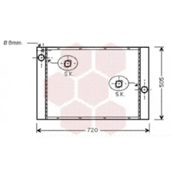 Radiateur, refroidissement du moteur VAN WEZEL 06002372