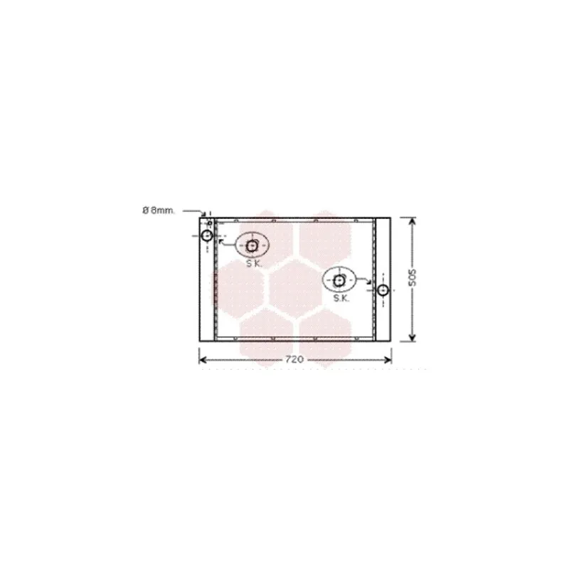 Radiateur, refroidissement du moteur VAN WEZEL 06002372