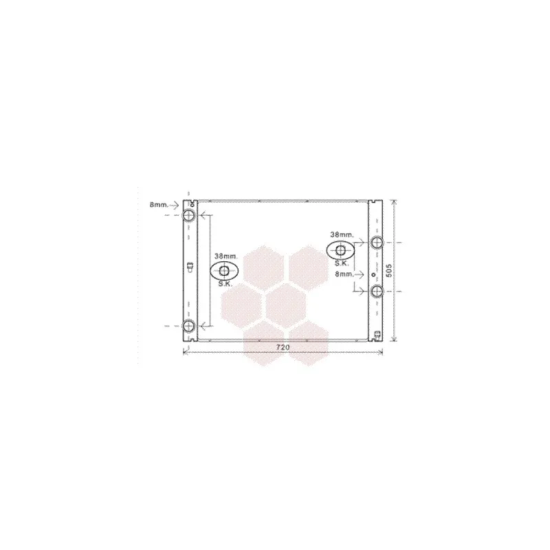 Radiateur, refroidissement du moteur VAN WEZEL 06002404