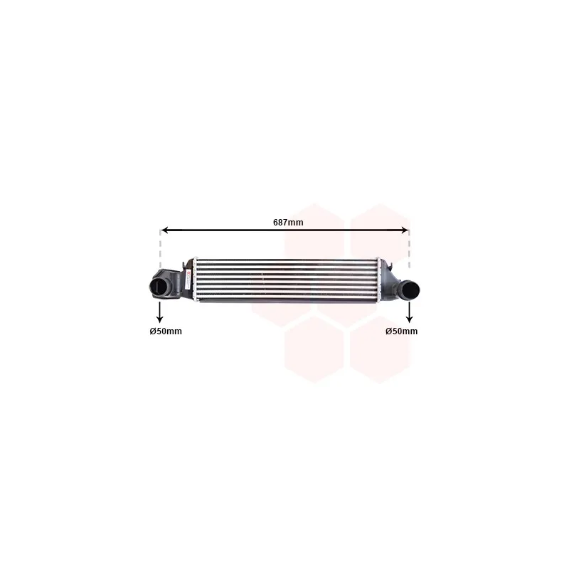 Intercooler, échangeur VAN WEZEL 06004207