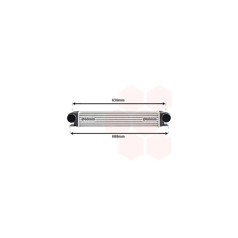 Intercooler, échangeur VAN WEZEL 06004253