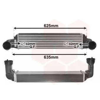 Intercooler, échangeur VAN WEZEL 06004280