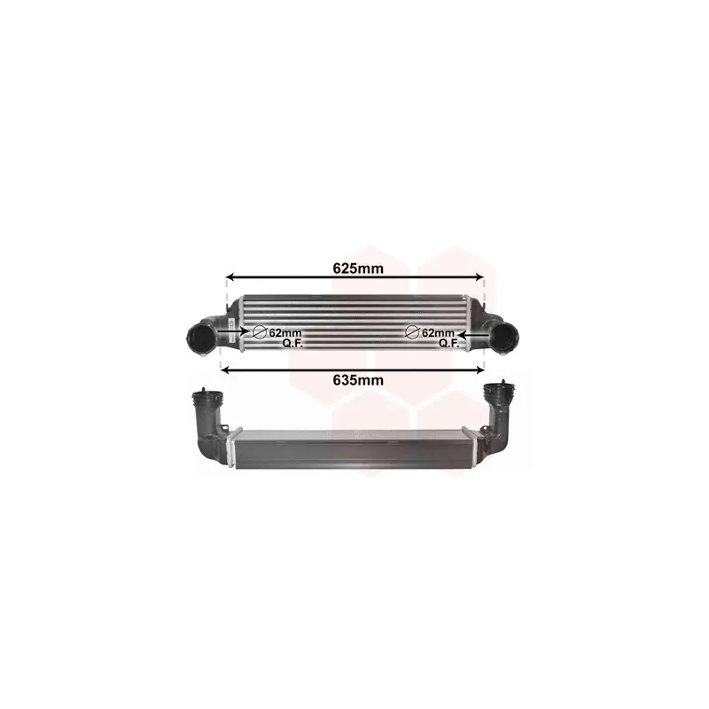Intercooler, échangeur VAN WEZEL 06004280