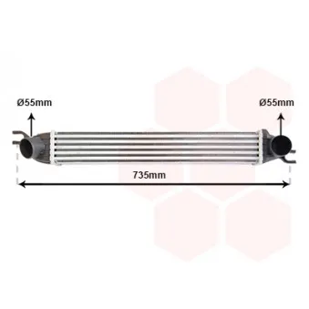 Intercooler, échangeur VAN WEZEL 06004340