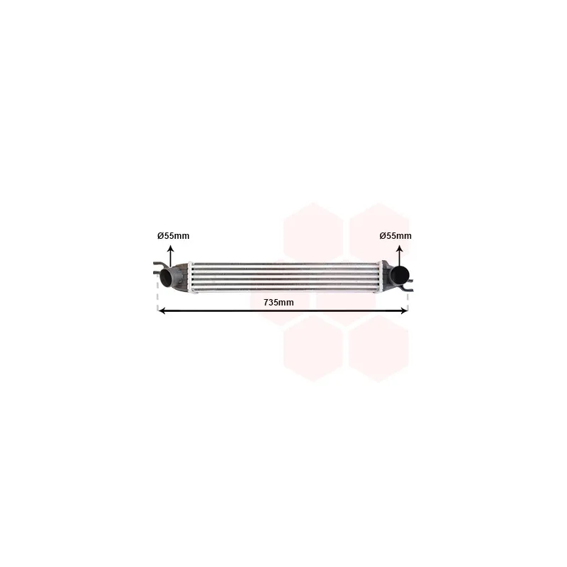 Intercooler, échangeur VAN WEZEL 06004340