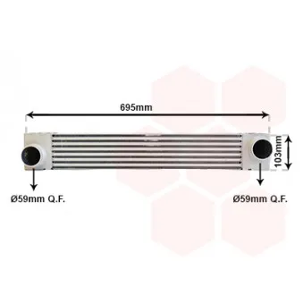 Intercooler, échangeur VAN WEZEL 06004346