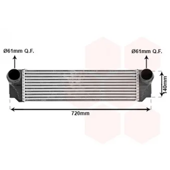 Intercooler, échangeur VAN WEZEL 06004376