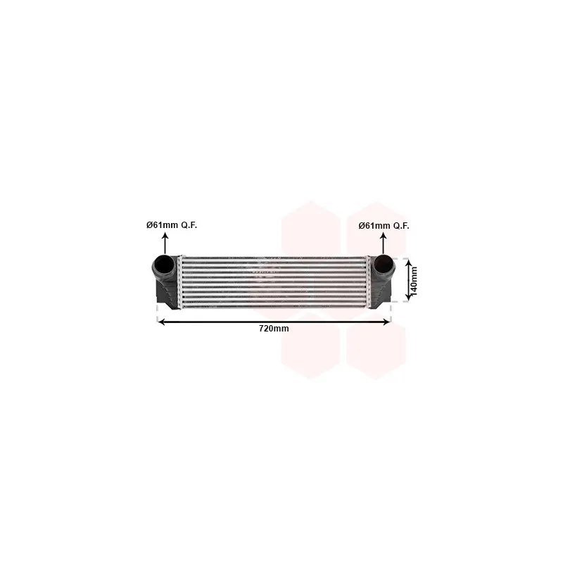 Intercooler, échangeur VAN WEZEL 06004376