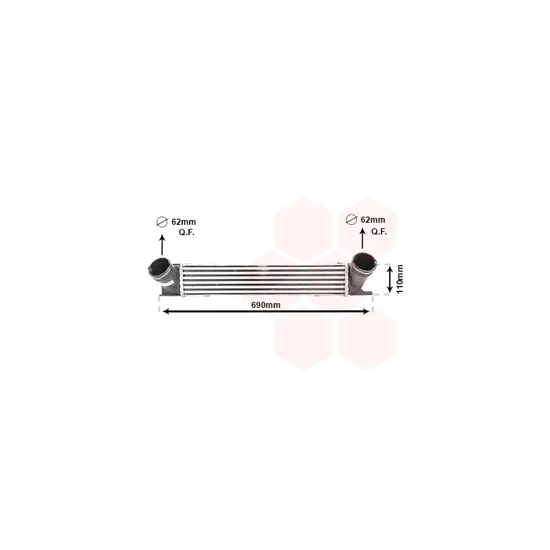 Intercooler, échangeur VAN WEZEL 06004378