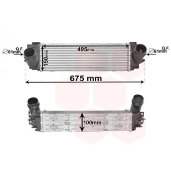 Intercooler, échangeur VAN WEZEL 06004457