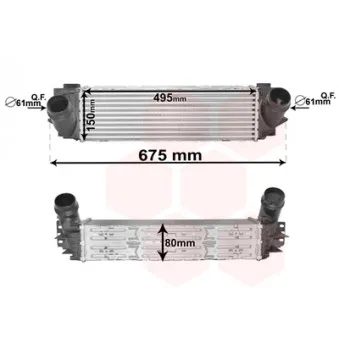 Intercooler, échangeur VAN WEZEL 06004463
