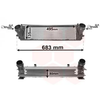 Intercooler, échangeur VAN WEZEL 06004464