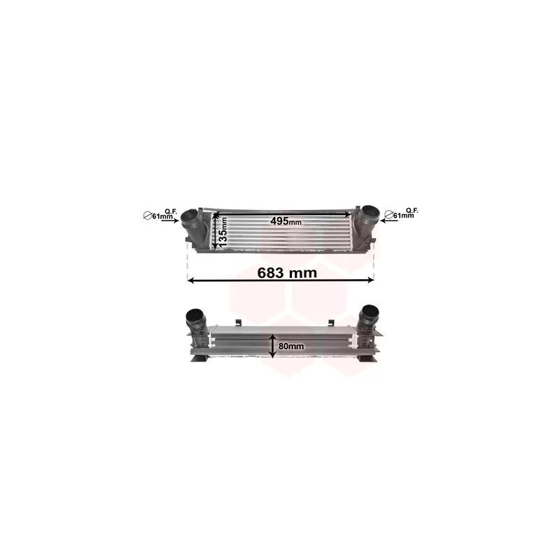 Intercooler, échangeur VAN WEZEL 06004464