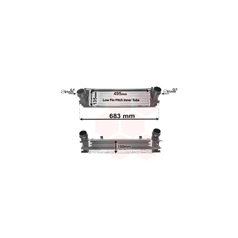 Intercooler, échangeur VAN WEZEL 06004465