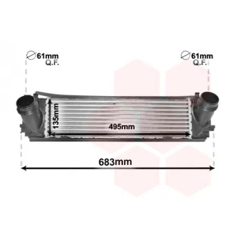 Intercooler, échangeur VAN WEZEL 06004466