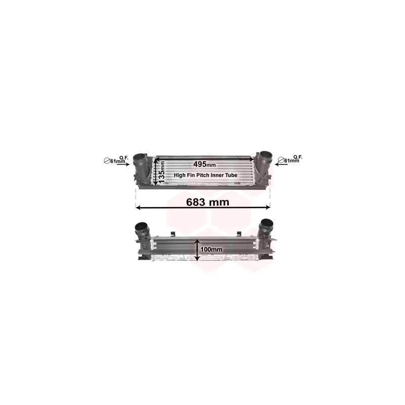 Intercooler, échangeur VAN WEZEL 06004467