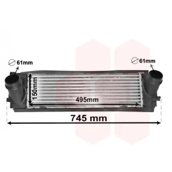 Intercooler, échangeur VAN WEZEL 06004468