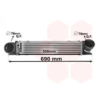 Intercooler, échangeur VAN WEZEL 06004482