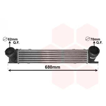 Intercooler, échangeur VAN WEZEL 06004538