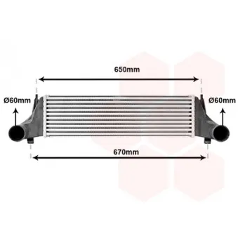 Intercooler, échangeur VAN WEZEL 06004576