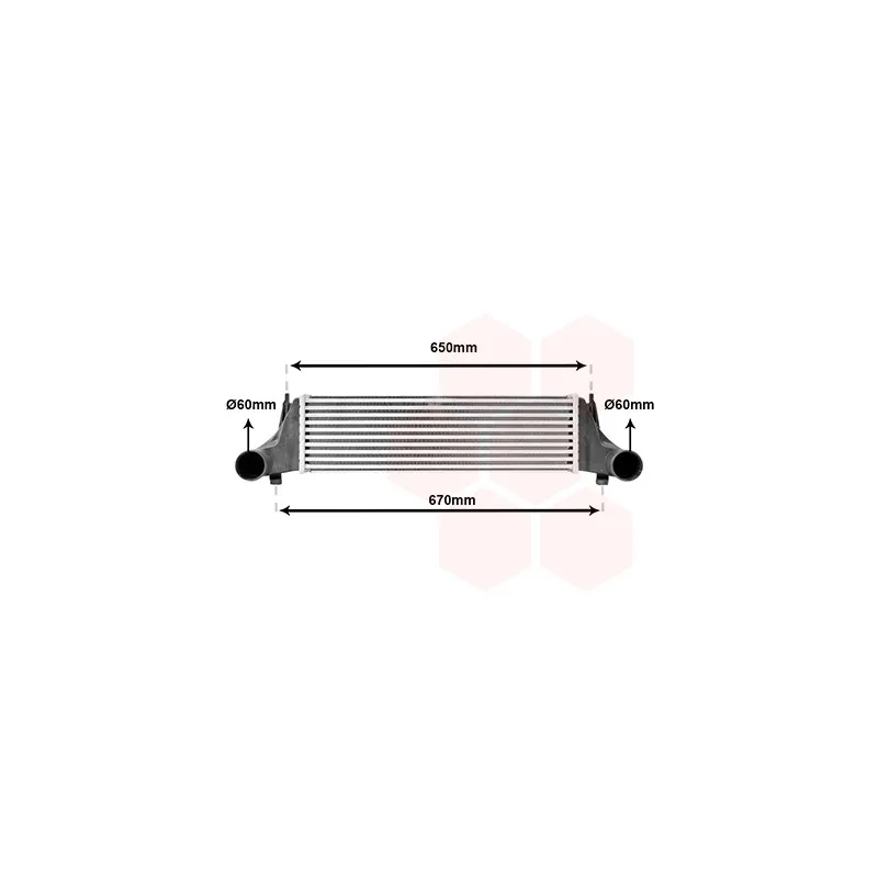 Intercooler, échangeur VAN WEZEL 06004576
