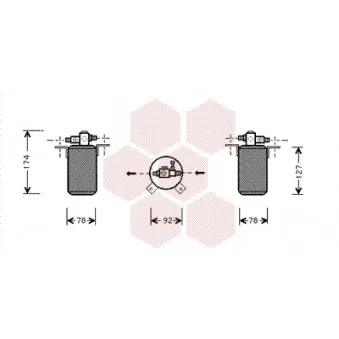 Filtre déshydratant, climatisation VAN WEZEL 0600D021