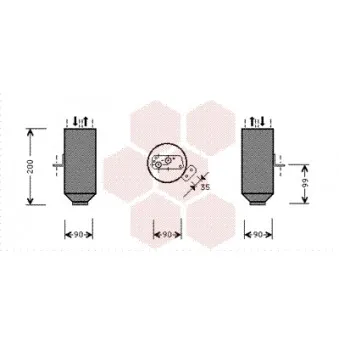 Filtre déshydratant, climatisation VAN WEZEL 0600D217