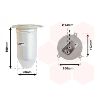 Filtre déshydratant, climatisation VAN WEZEL 0600D221