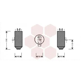 Filtre déshydratant, climatisation VAN WEZEL 0600D223