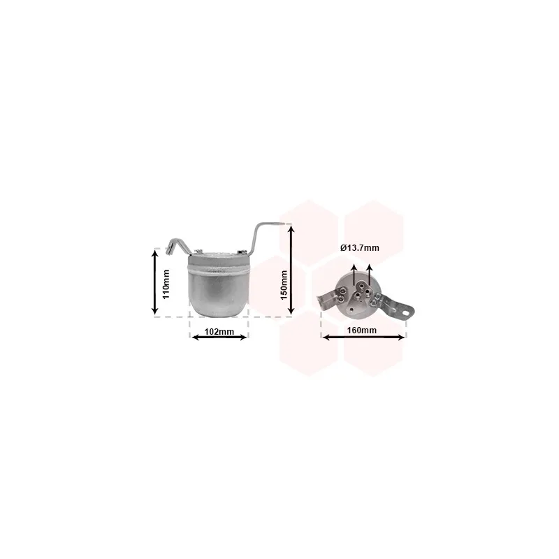 Filtre déshydratant, climatisation VAN WEZEL 0600D224