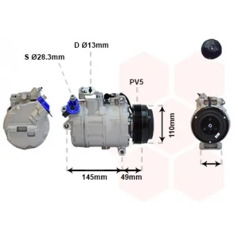 Compresseur, climatisation VAN WEZEL 0600K017