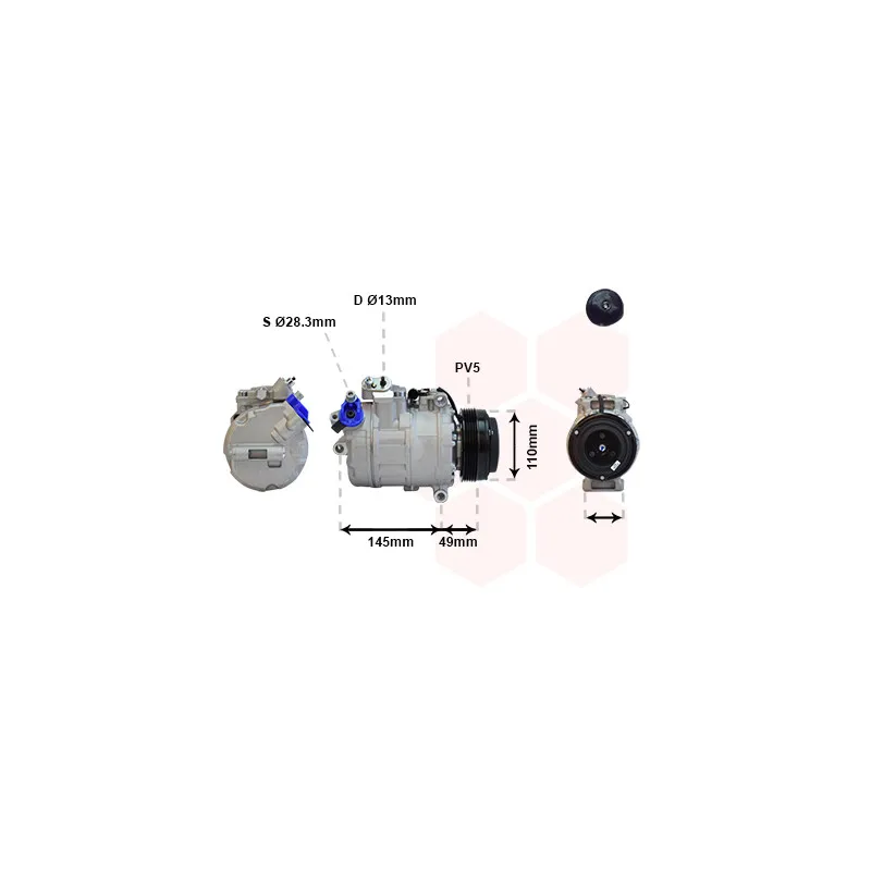 Compresseur, climatisation VAN WEZEL 0600K017
