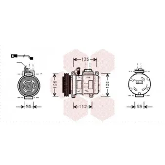 Compresseur, climatisation VAN WEZEL 0600K228