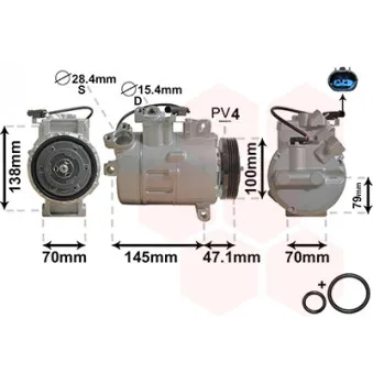 Compresseur, climatisation VAN WEZEL 0600K306