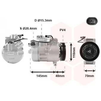 Compresseur, climatisation VAN WEZEL 0600K317