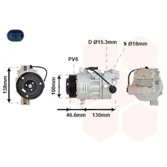 Compresseur, climatisation VAN WEZEL 0600K319