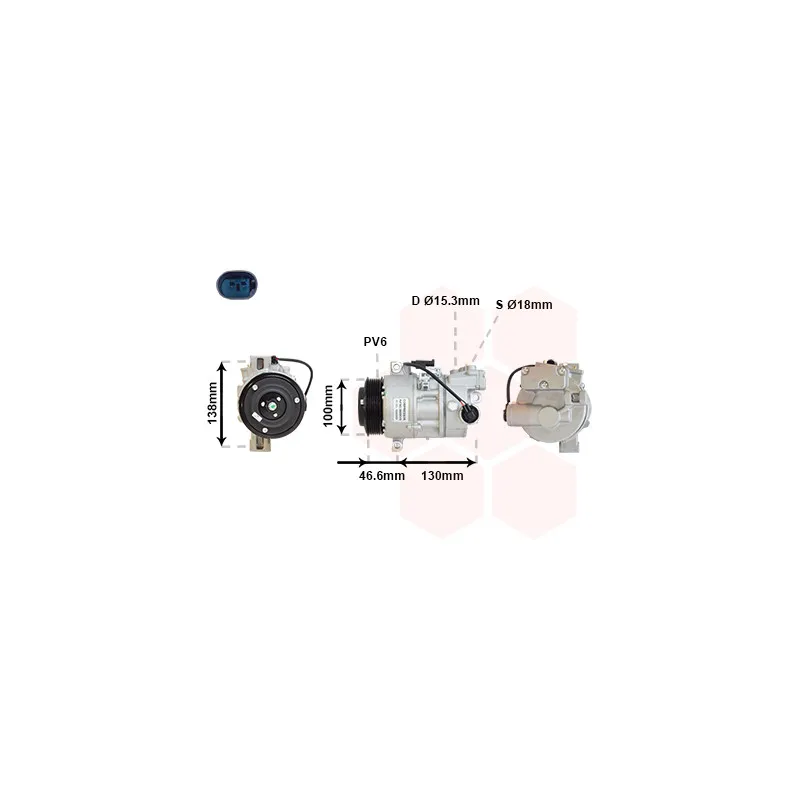 Compresseur, climatisation VAN WEZEL 0600K319
