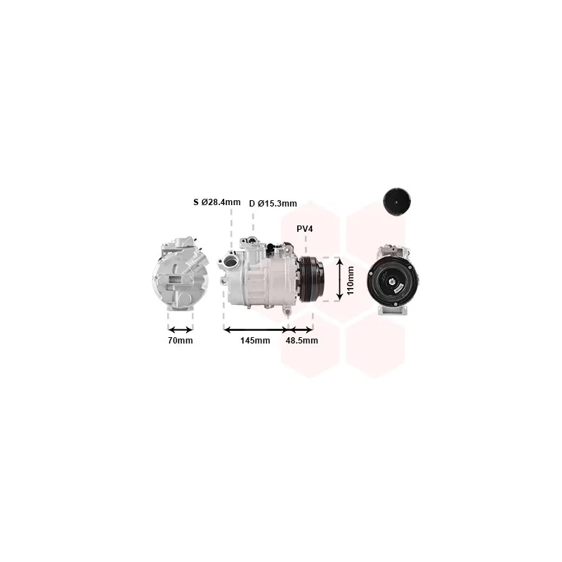 Compresseur, climatisation VAN WEZEL 0600K332