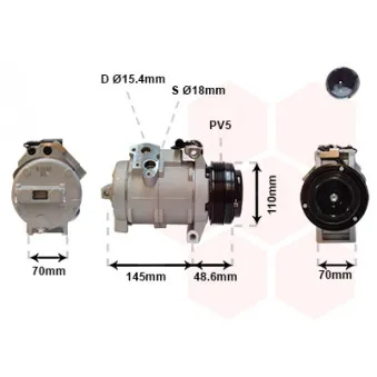 Compresseur, climatisation VAN WEZEL 0600K334