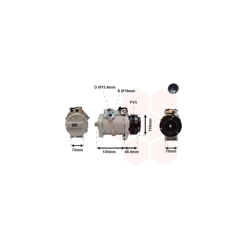 Compresseur, climatisation VAN WEZEL 0600K334
