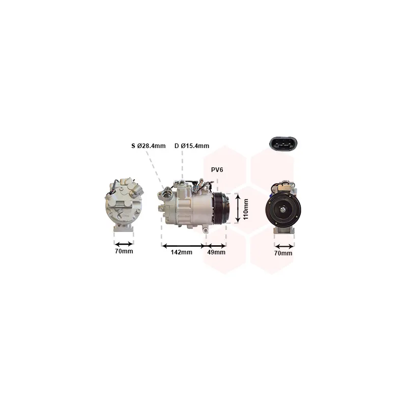 Compresseur, climatisation VAN WEZEL 0600K387